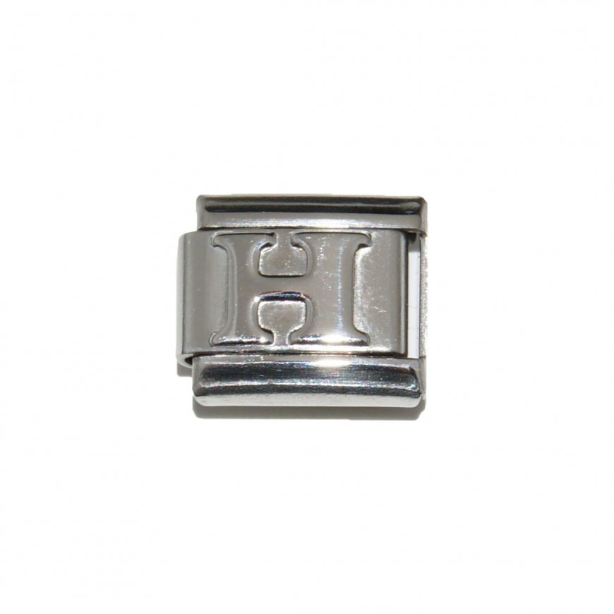 Silver coloured letter I - 9mm Italian charm - Click Image to Close