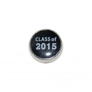 Graduation Class of 2015 circle 7mm floating locket charm