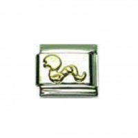 Snake - goldtone 9mm enamel Italian charm