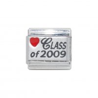 Class of 2009 red heart laser - 9mm Italian Charm