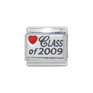 Class of 2009 red heart laser - 9mm Italian Charm