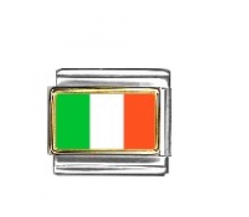 Flag - Italy photo enamel 9mm Italian charm - Click Image to Close