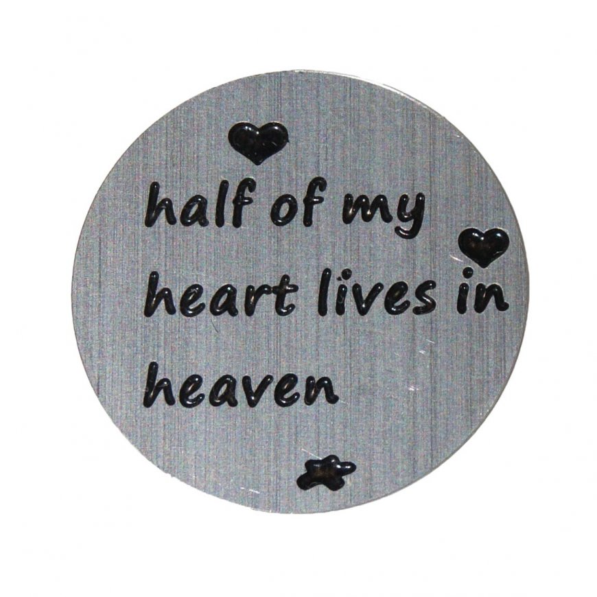 Half My Heart 22mm Plate to fit 30mm Lockets - Click Image to Close