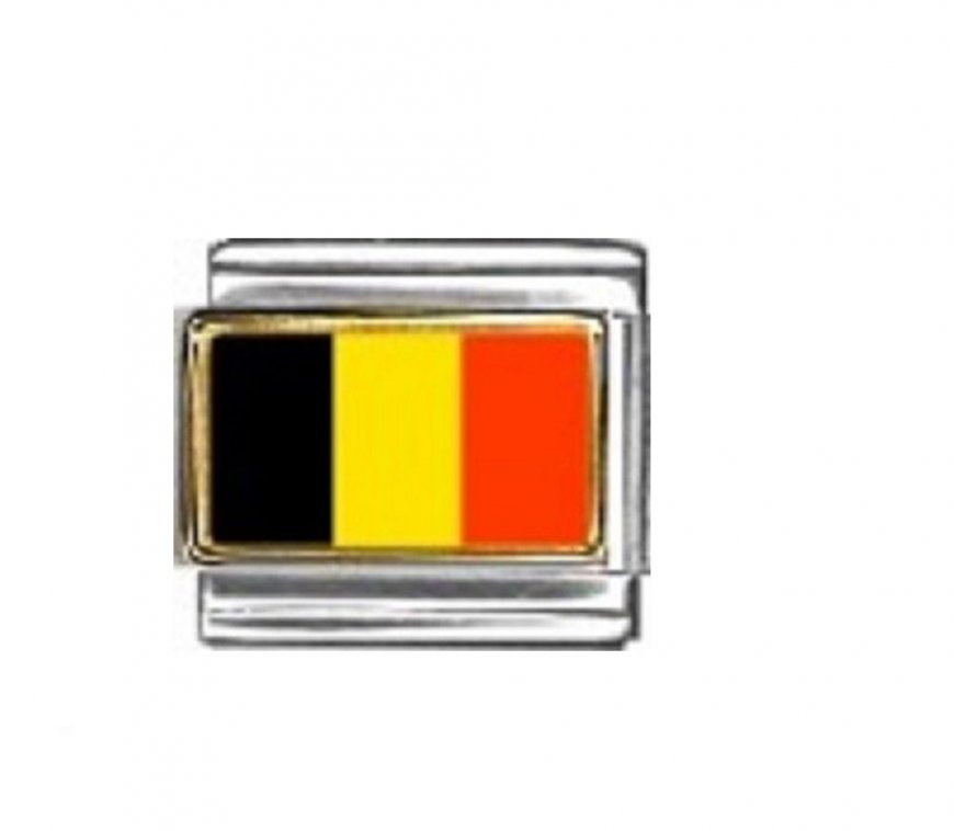 Flag - Belgium photo enamel 9mm Italian charm - Click Image to Close