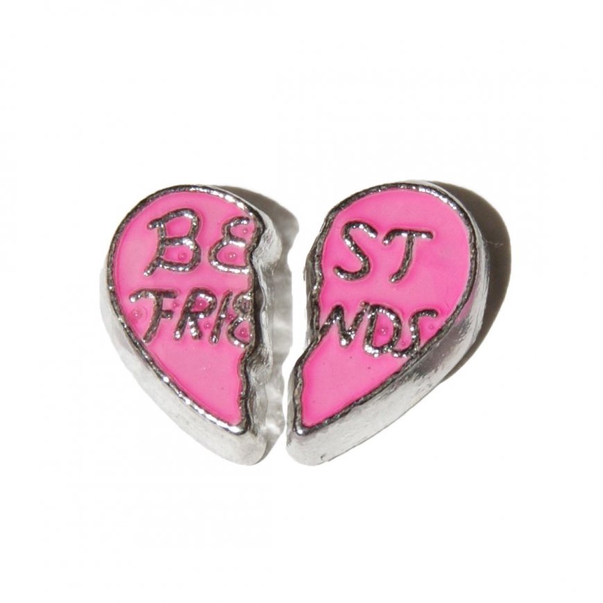 Best Friend double floating charms - fits origami owl - Click Image to Close