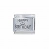 Happy Birthday with Cake (b) laser - 9mm Italian charm