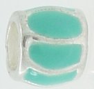 EB384 - Turquoise and silver bead - Click Image to Close