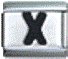 Letter X black - 9mm Italian charm - Click Image to Close