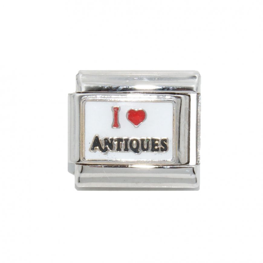 I love antiques - 9mm enamel Italian charm - Click Image to Close
