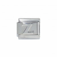 Silver coloured letter Z - 9mm Italian charm