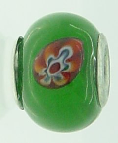 EB30 - Glass bead - Green and red - Click Image to Close