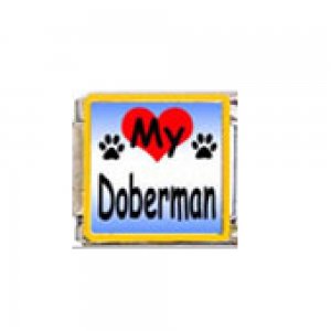 Love my Doberman - dog - 9mm Italian charm