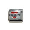 Daughter in red heart - laser 9mm Italian charm