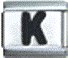 Letter K black - 9mm Italian charm