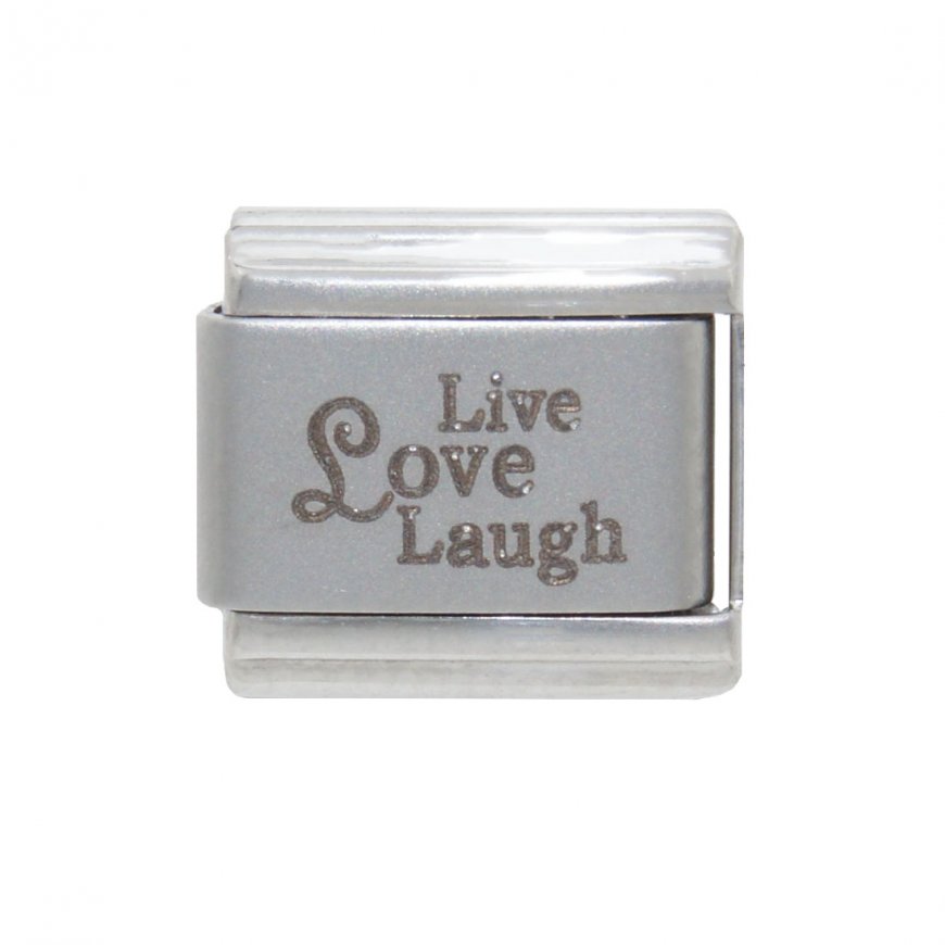 Live love laugh - laser 9mm Italian charm - Click Image to Close