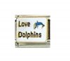 Love dolphins - enamel 9mm Italian charm