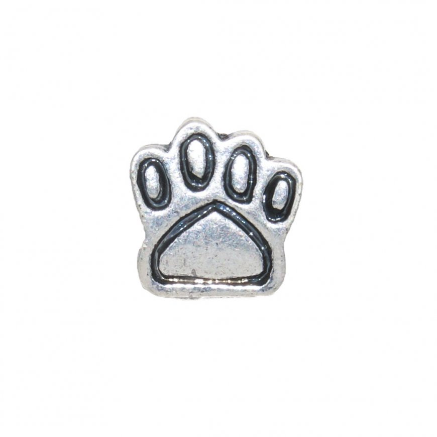 EB26 - Silvertone pawprint - European bead charm - Click Image to Close