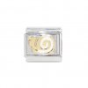 Snail gold and white - 9mm Enamel Italian Charm