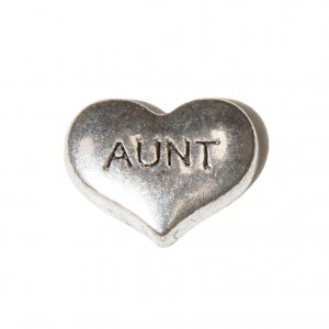 Aunt silvertone heart 9mm floating locket charm