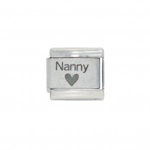 Nanny with heart - plain 9mm laser Italian charm