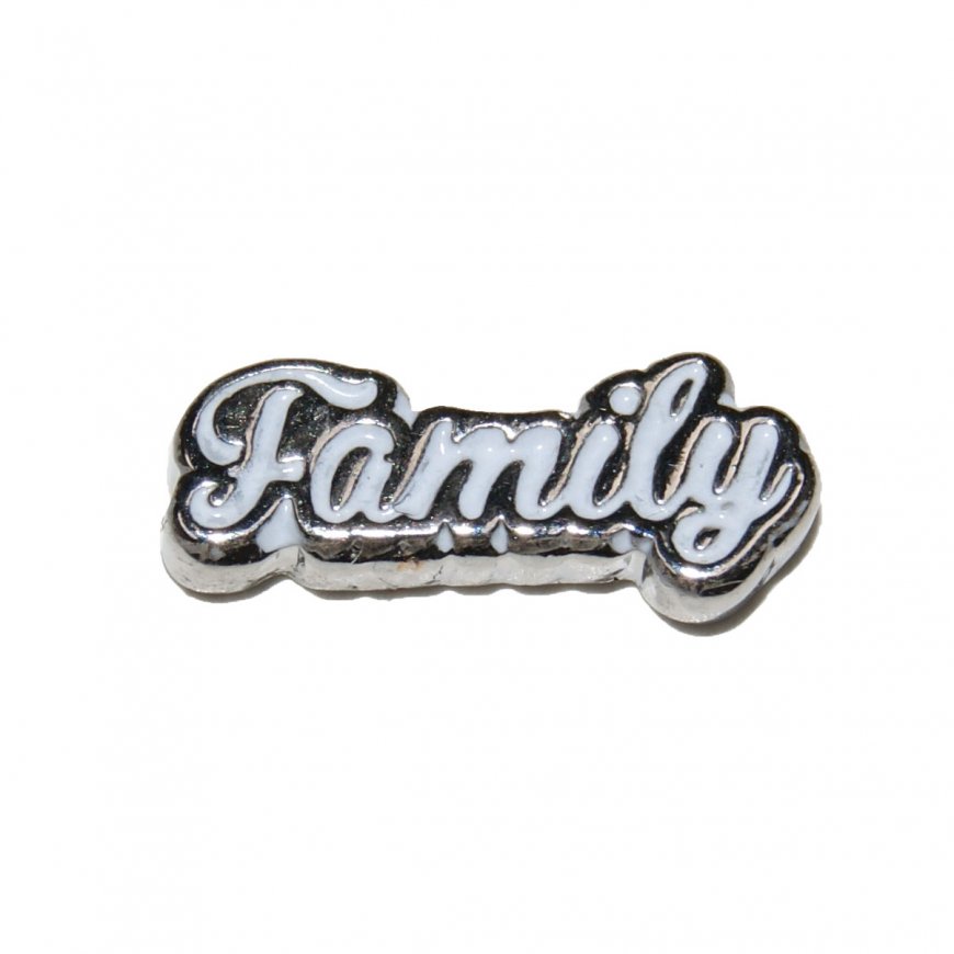Family in White 11mm floating locket charm - Click Image to Close