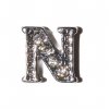 N Letter with stones - floating locket charm