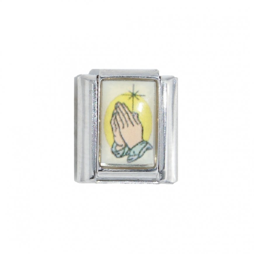 Prayer hands (a) - 9mm photo Italian charm - Click Image to Close