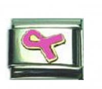 Breast cancer ribbon (c) - Enamel 9mm Italian charm