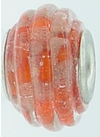 EB258 - Orange bead with gold glitter - Click Image to Close