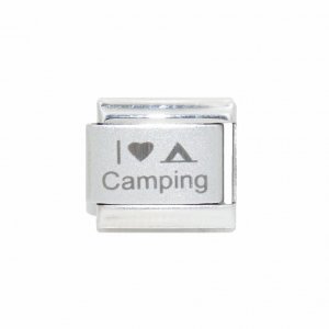 I love camping - 9mm plain Laser Italian Charm