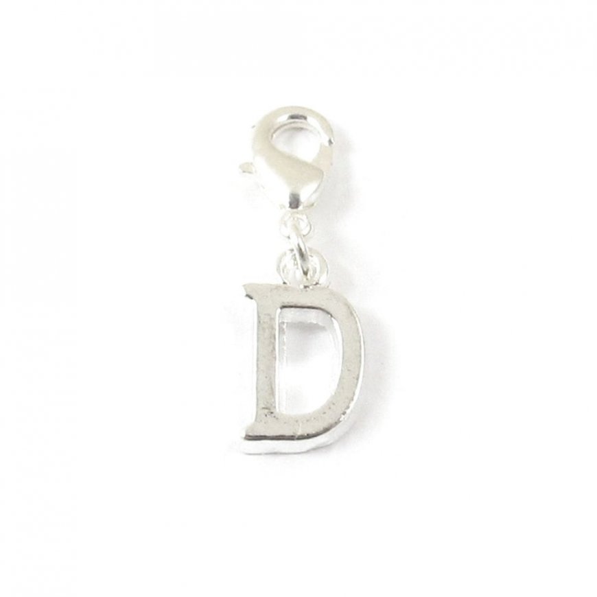 Letter D - Clip on charm fits Thomas Sabo style bracelets - Click Image to Close