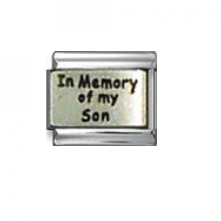 In memory of my son (a) - laser 9mm Italian Charm - Click Image to Close