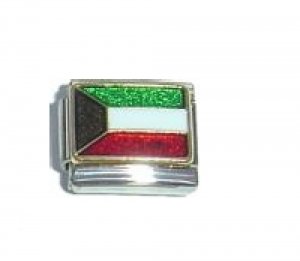 Flag - Kuwait enamel 9mm Italian charm