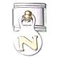 Dangle letter - N - 9mm classic Italian charm - Click Image to Close