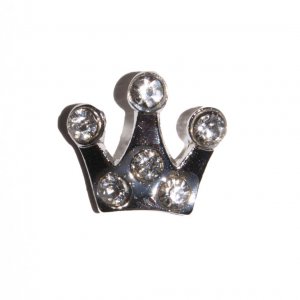 Crown with 6 stones 11mm floating locket charm