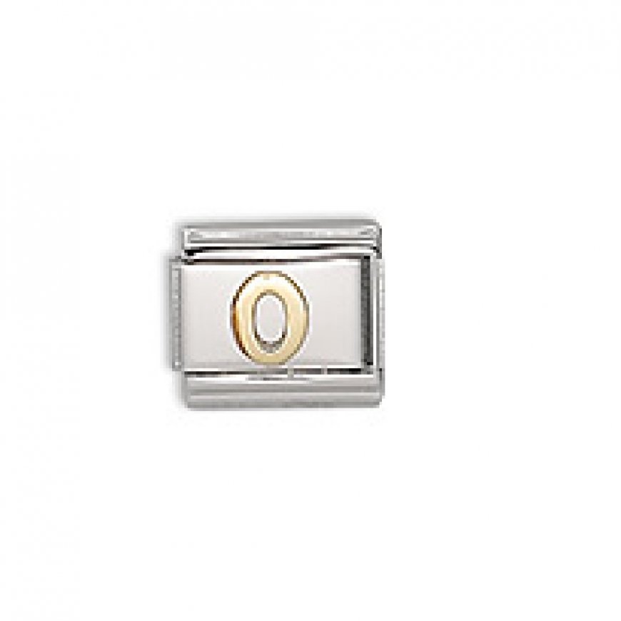 Gold number 0 - 9mm Italian charm - Click Image to Close