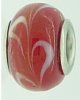 EB79 - Glass bead - Red bead with white swirls