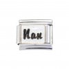 Nan - white sparkly enamel 9mm Italian charm