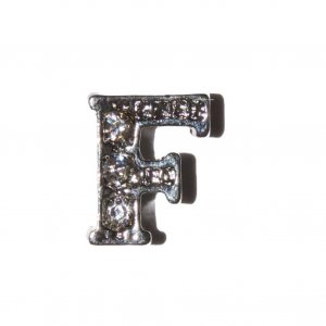 F Letter with stones - floating locket charm