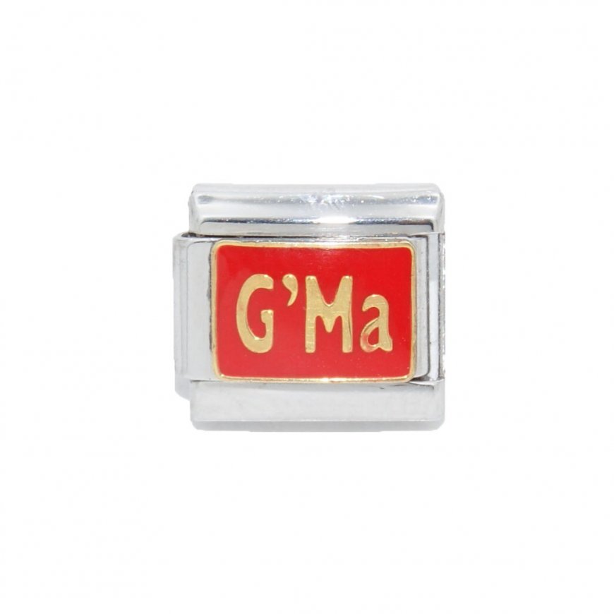 G'Ma on Red - Enamel 9mm Italian charm - Click Image to Close