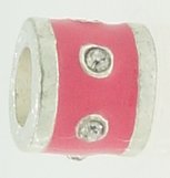 EB387 - Pink bead with clear stones - Click Image to Close