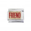Friend in red on gold background - 9mm Italian charm