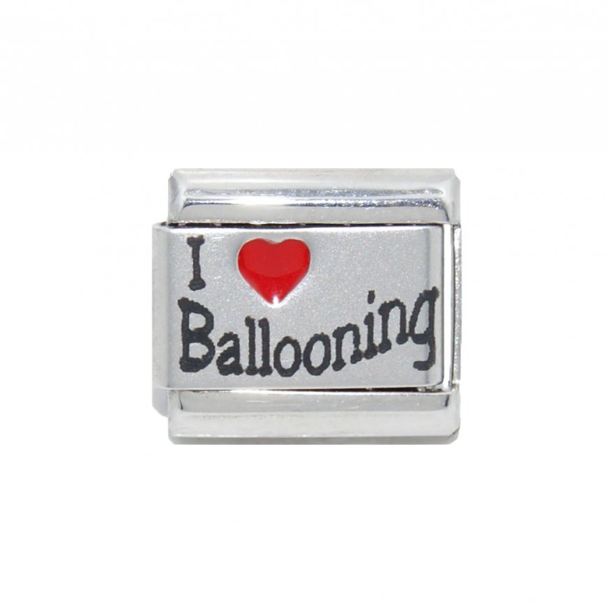 I love ballooning red heart laser - 9mm Italian charm - Click Image to Close