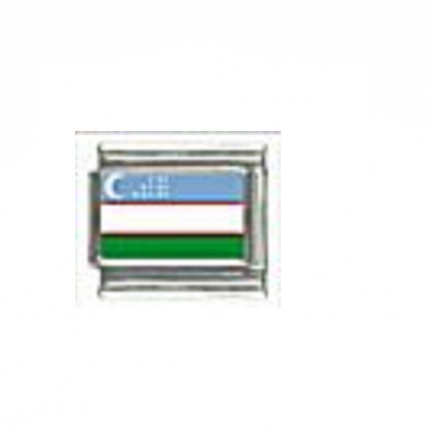 Flag - Uzbekistan photo 9mm Italian charm - Click Image to Close