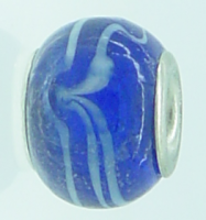 EB294 - Blue with white swirls bead