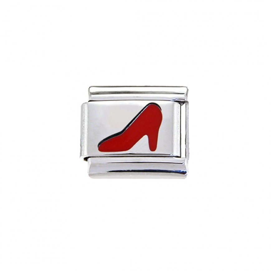 Red shoe - enamel 9mm Italian charm - Click Image to Close