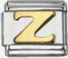 Gold soldered letter - Z - 9mm Italian charm - Click Image to Close