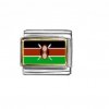 Flag - Kenya photo enamel 9mm Italian charm