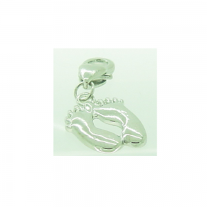 Silver plated baby feet - Clip on charm fits Thomas Sabo