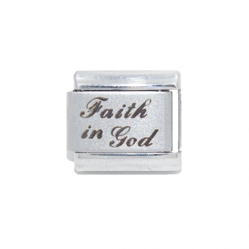 Faith in God (b) - 9mm Laser Italian charm - Click Image to Close
